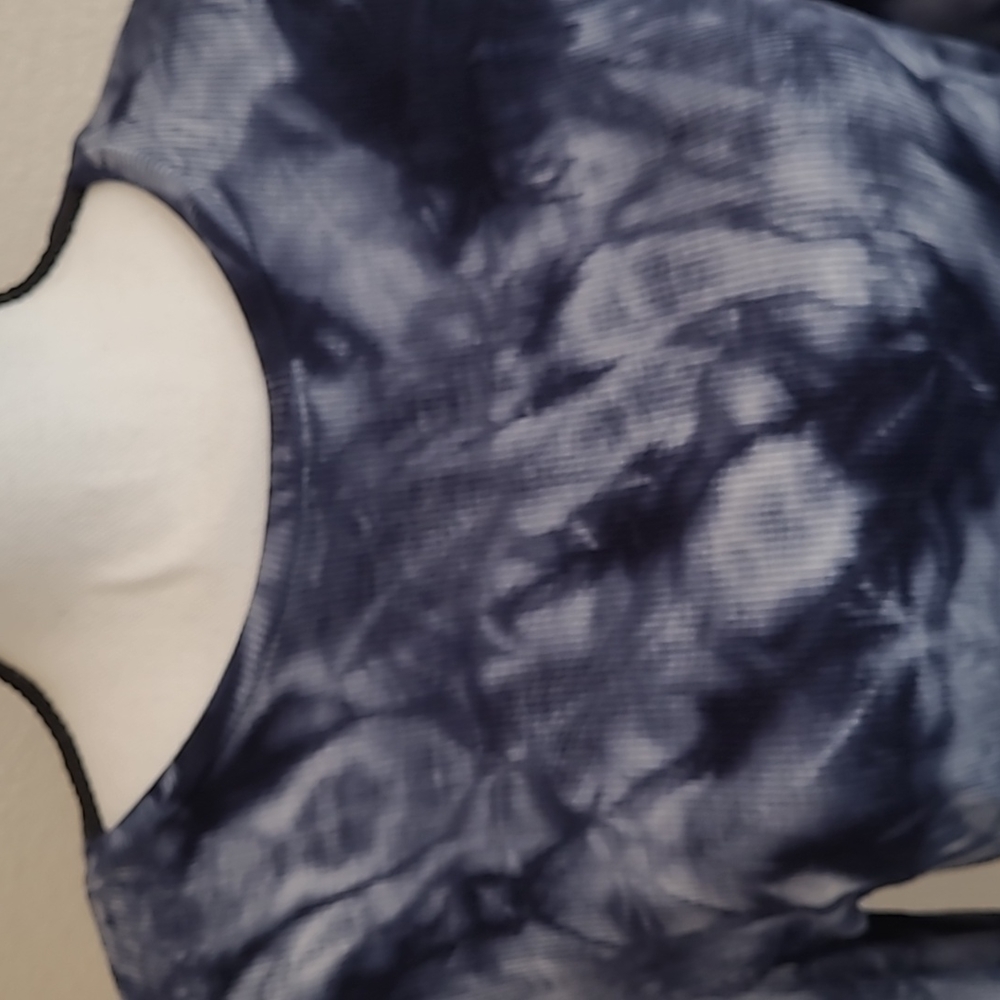Crop Top Long Sleeve Sweater Blue Lg - Picture 4 of 4